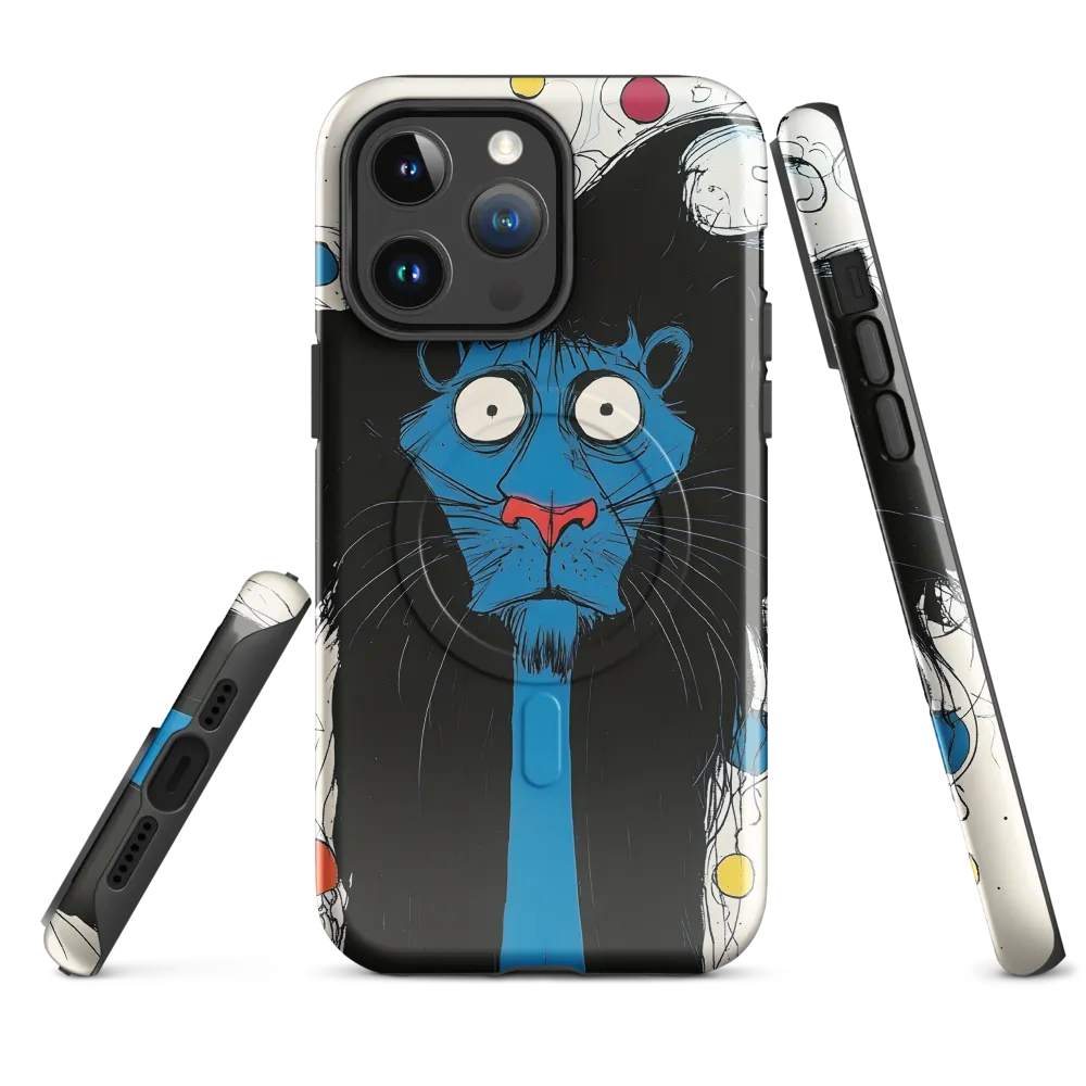 Whimsical Blue Lion