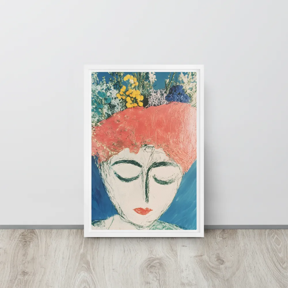 Serenity in Bloom | Canvas with White Frame | 12″×18″