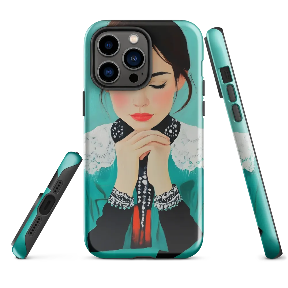 Serenity in Turquoise | Phone Case |  14 Pro Max | Tough Case | Glossy