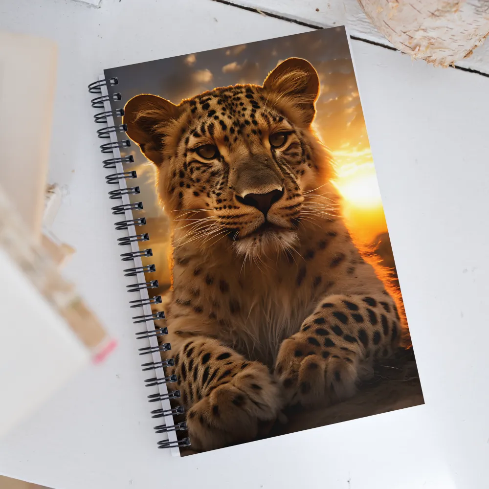 Regal Presence: The Leopard at Sunset | Spiral Notebook