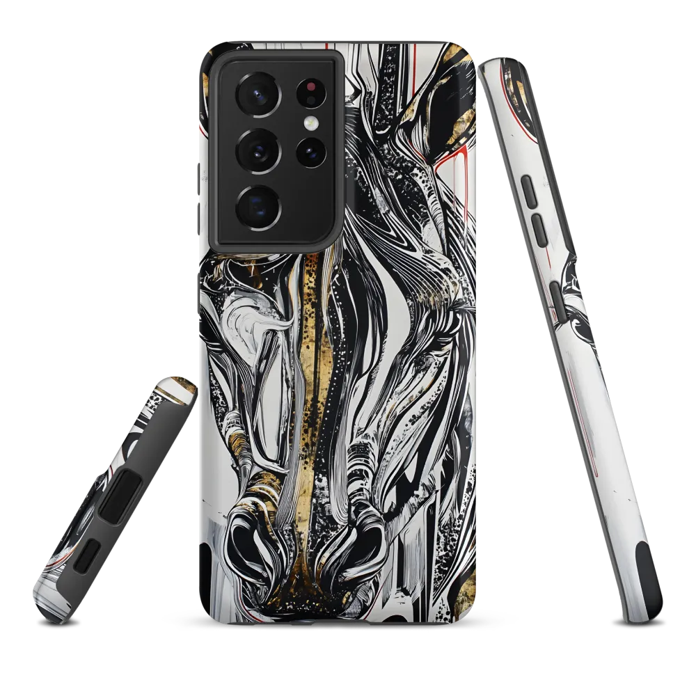 Ethereal Majesty: The Abstract Zebra | Phone Case |  S21 Ultra | Tough Case | Matte