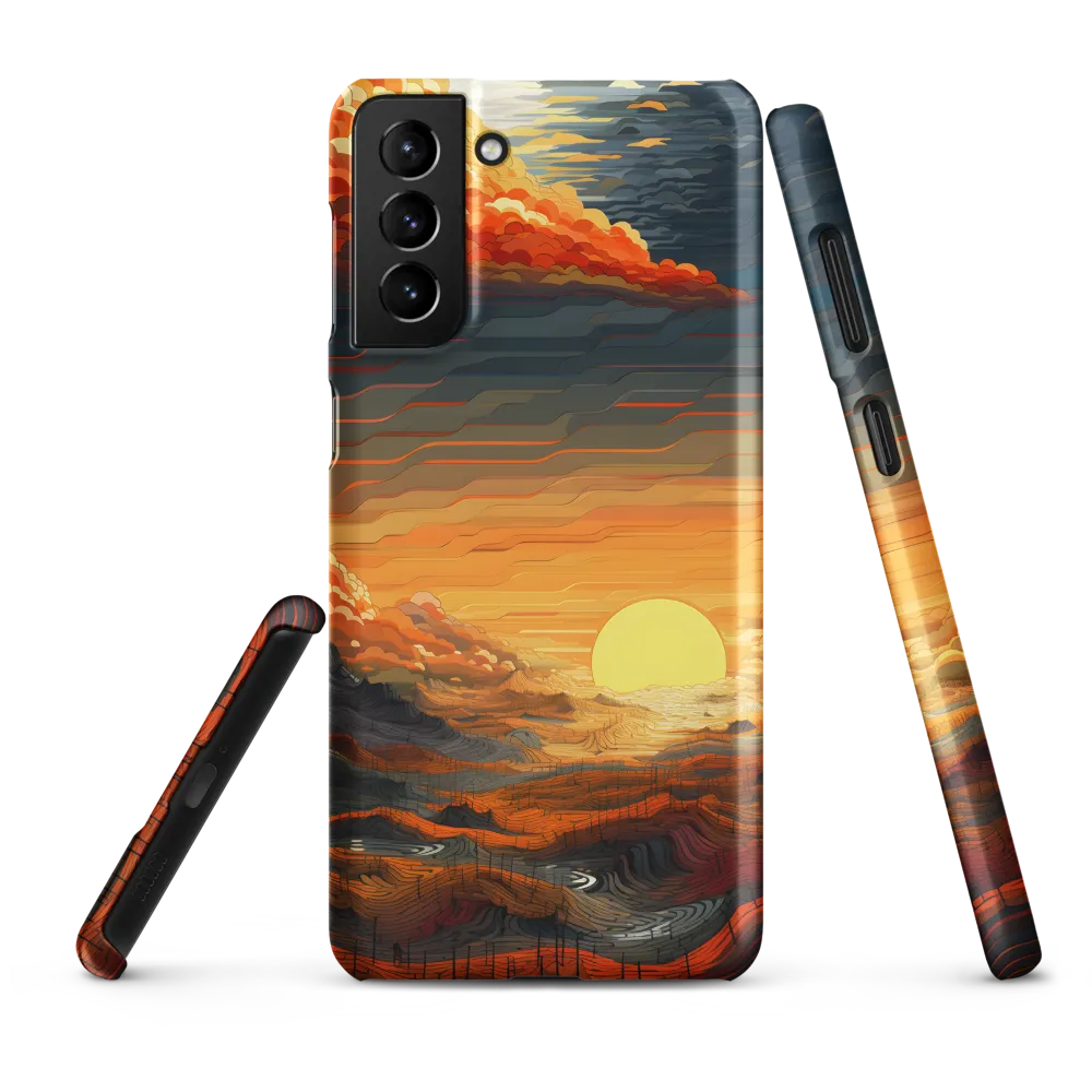Ethereal Sunset: A Serene Landscape in Flowing Forms | Phone Case |  S21 Plus | Snap Case | Matte
