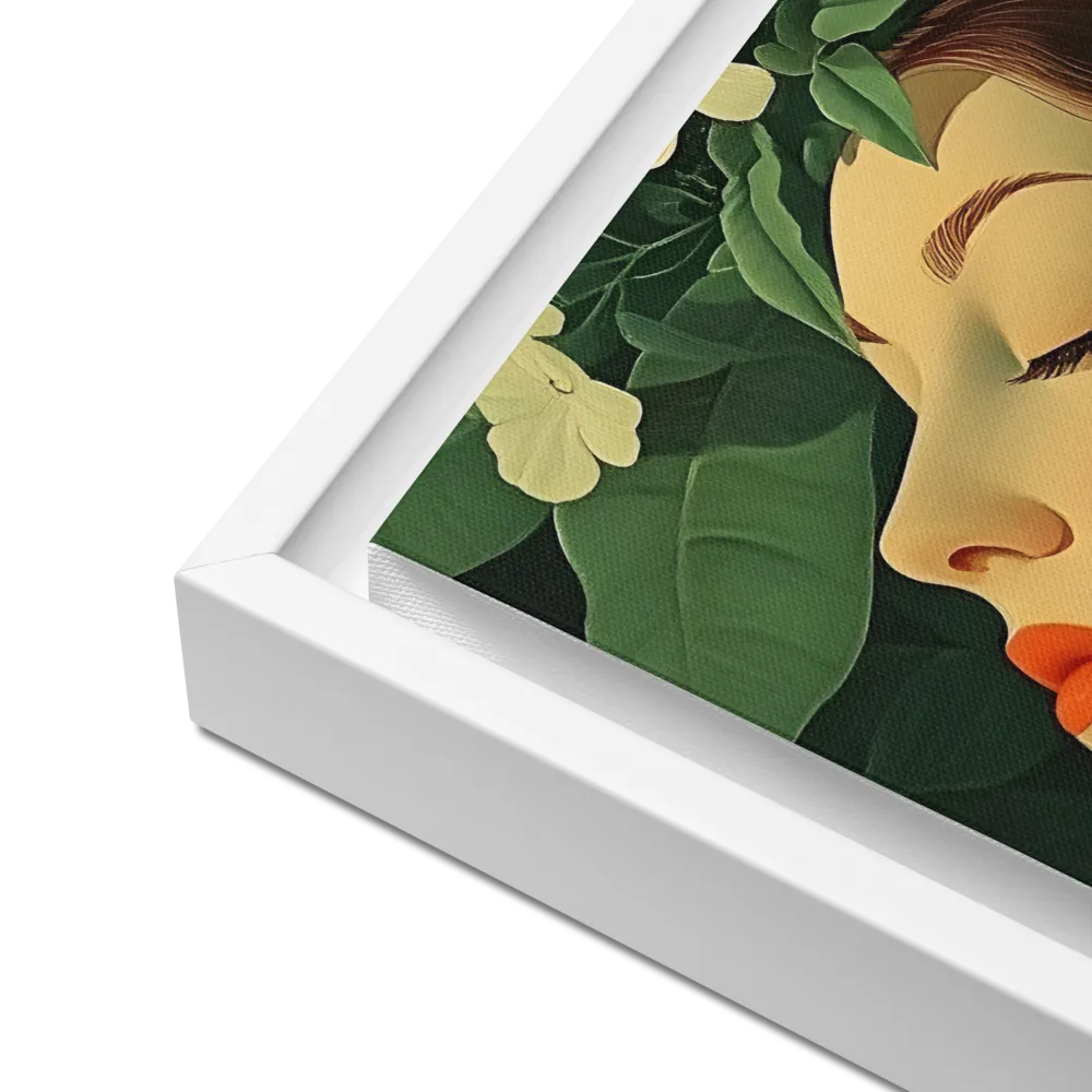 Serenity in Bloom | Canvas with White Frame | 16″×16″
