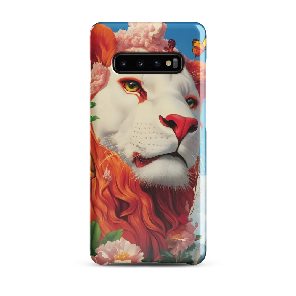 Majestic Lion Amidst Floral Splendor | Phone Case |  S10 Plus | Snap Case | Glossy