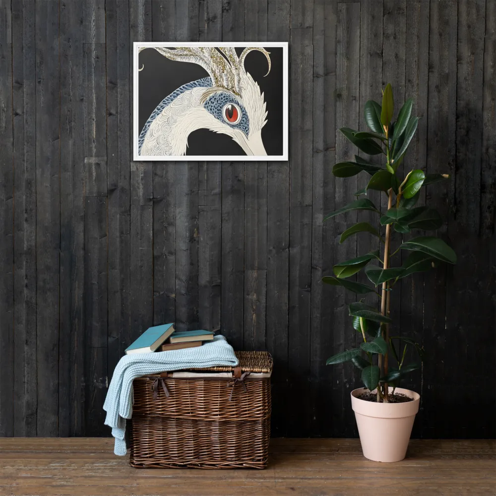 Elegance of the Majestic Peacock | Canvas with White Frame | 18″×24″
