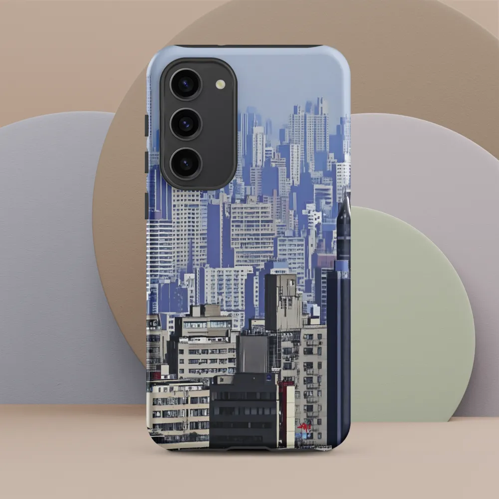 Urban Symphony: A Cityscape in Blues and Grays