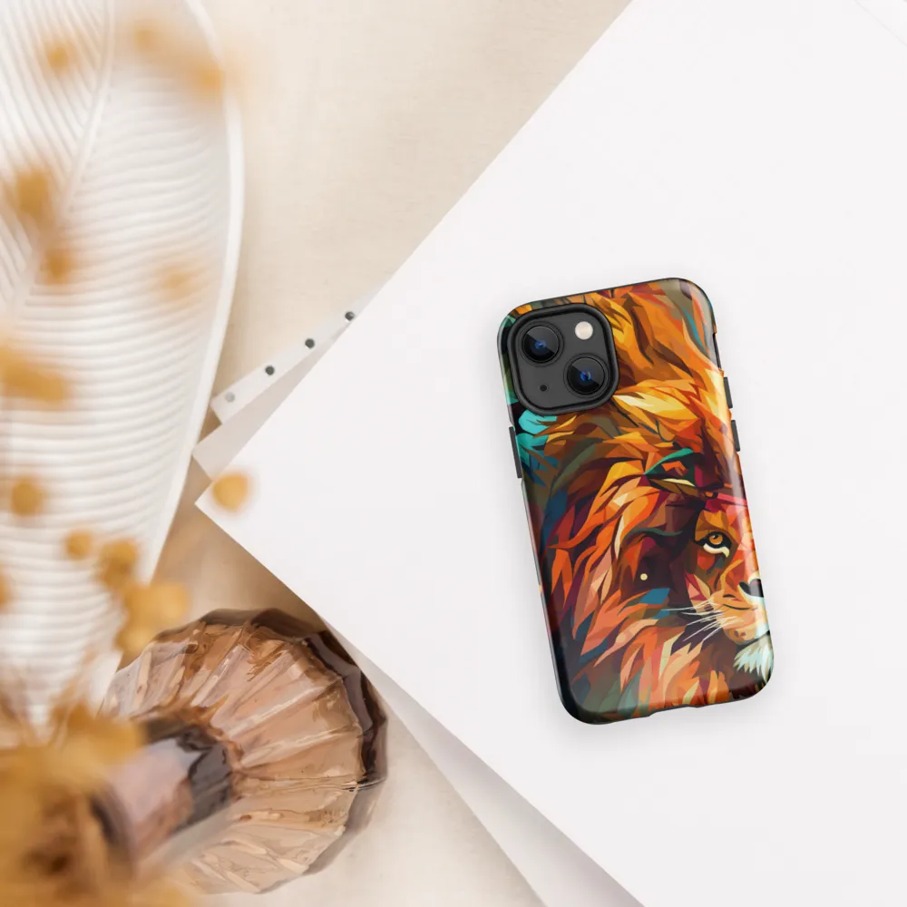 Majestic Gaze: The Polygonal Lion