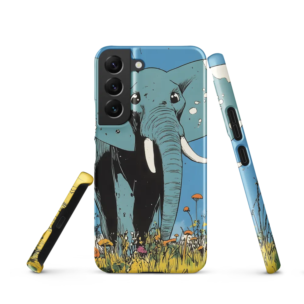 Whimsical Blue Elephant in Bloom