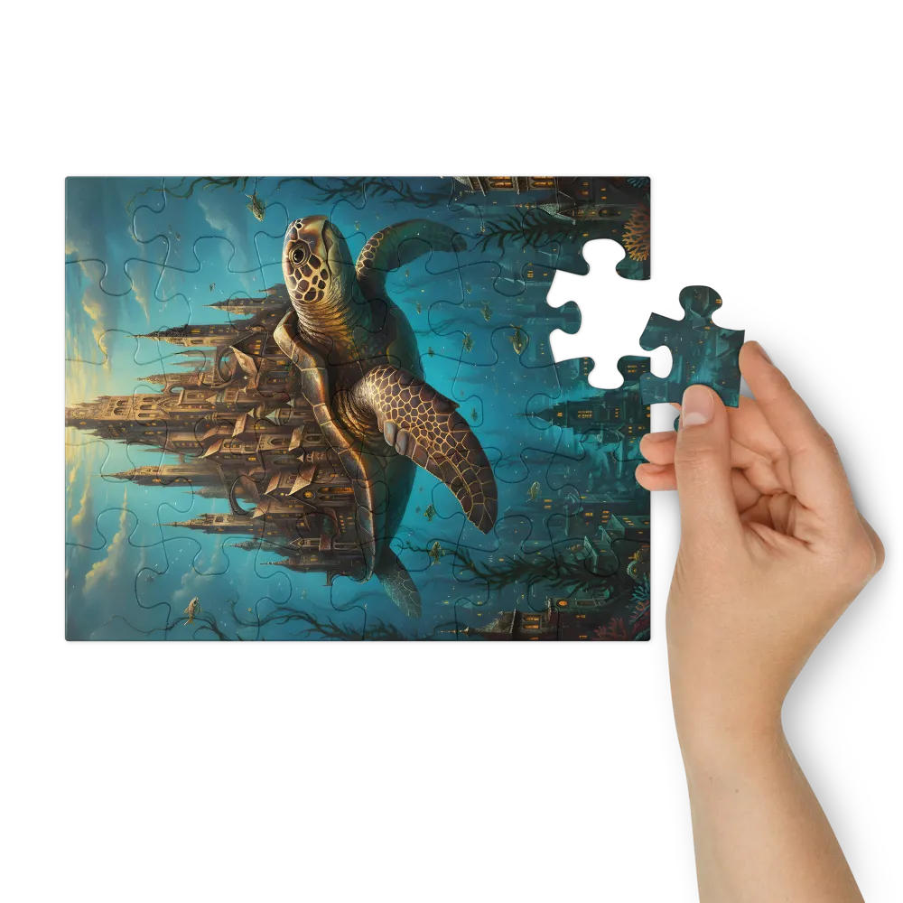 City Upon a Turtle 
 Jigsaw Puzzle in Tin Box