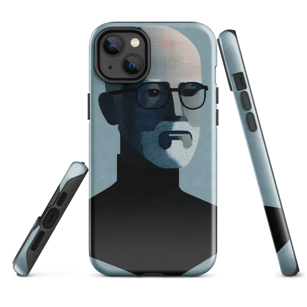 Minimalist Portrait of a Modern Man | Phone Case |  14 Plus | Tough Case | Glossy