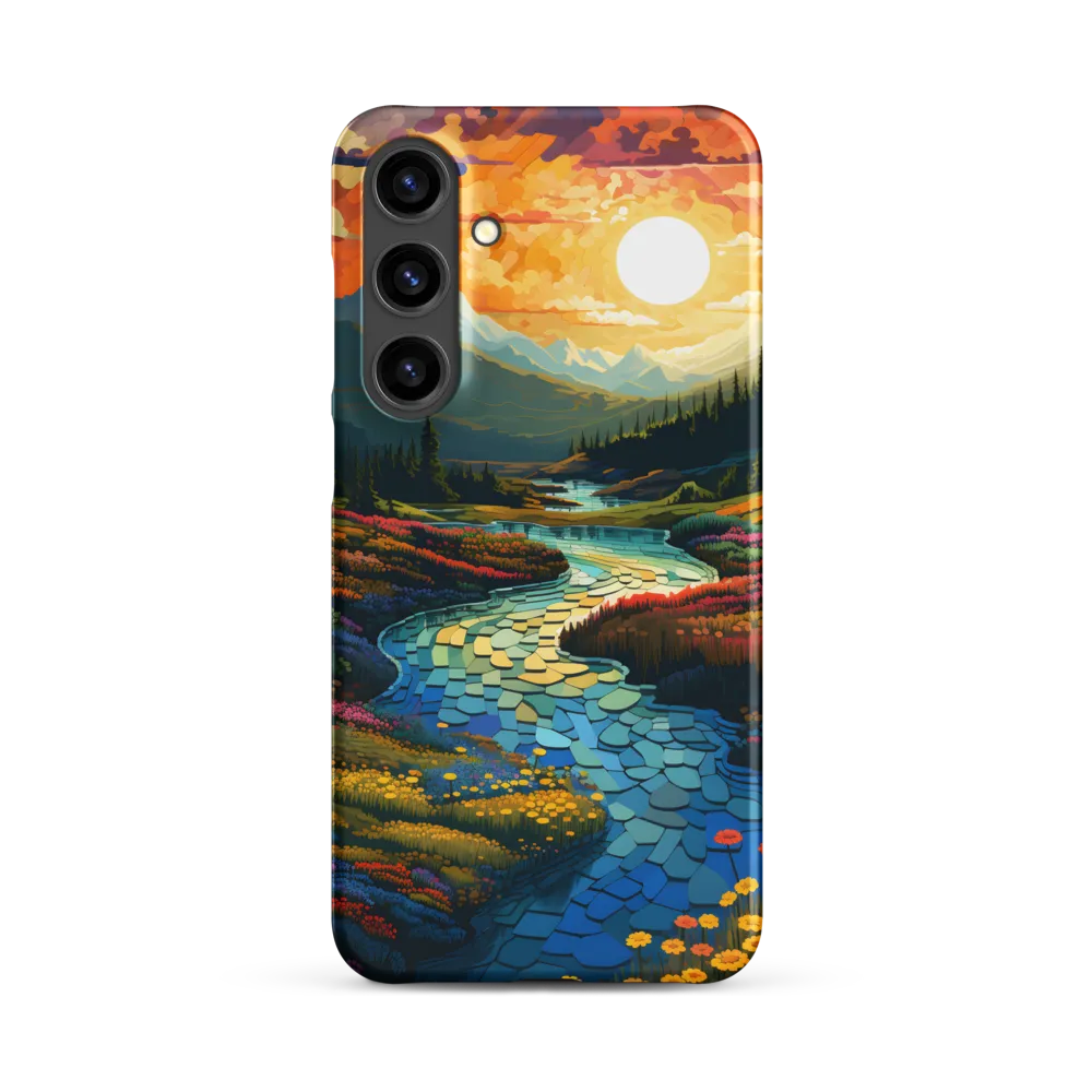 Serenity in Sunset: A Winding River's Embrace