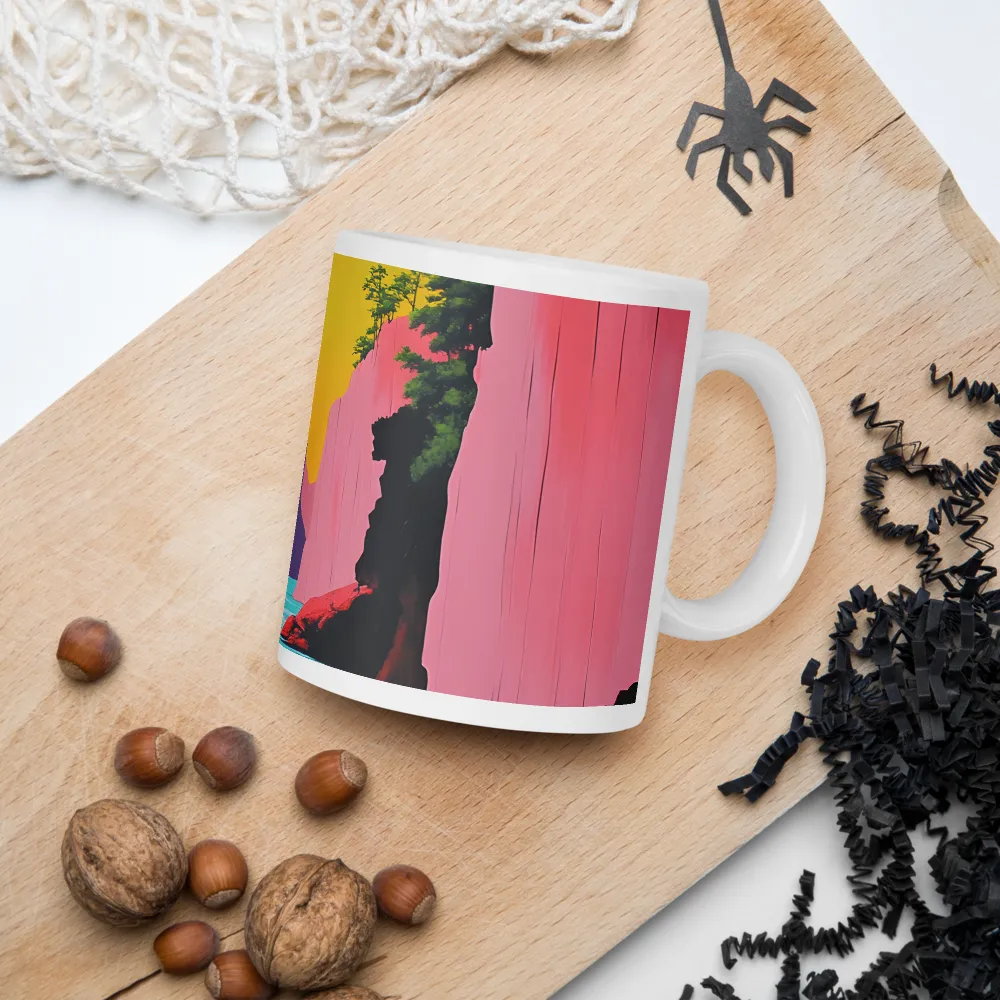 Dreamscape of Pink Cliffs and Turquoise Waters | Mugs | Multiple Sizes & Colors