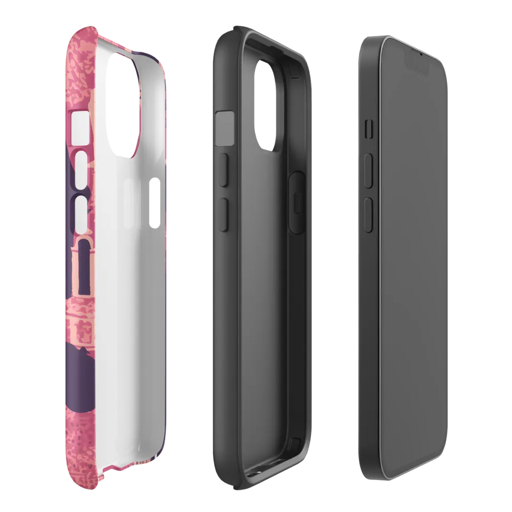 Whimsical Interplay of Figures and Architecture | Phone Case |  14 | Tough Case | Matte