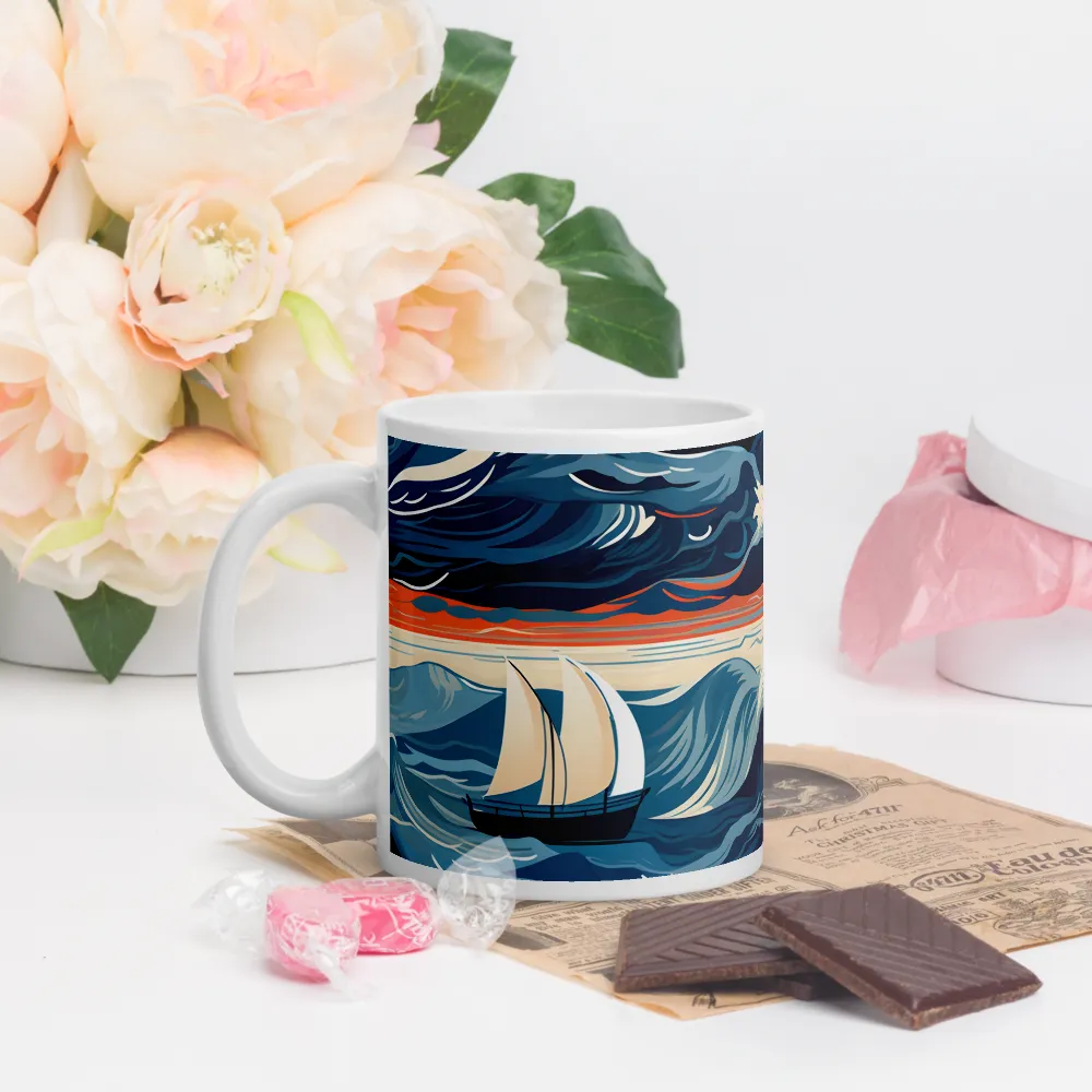 Ocean Whispers: A Voyage at Dusk | Mugs | Multiple Sizes & Colors