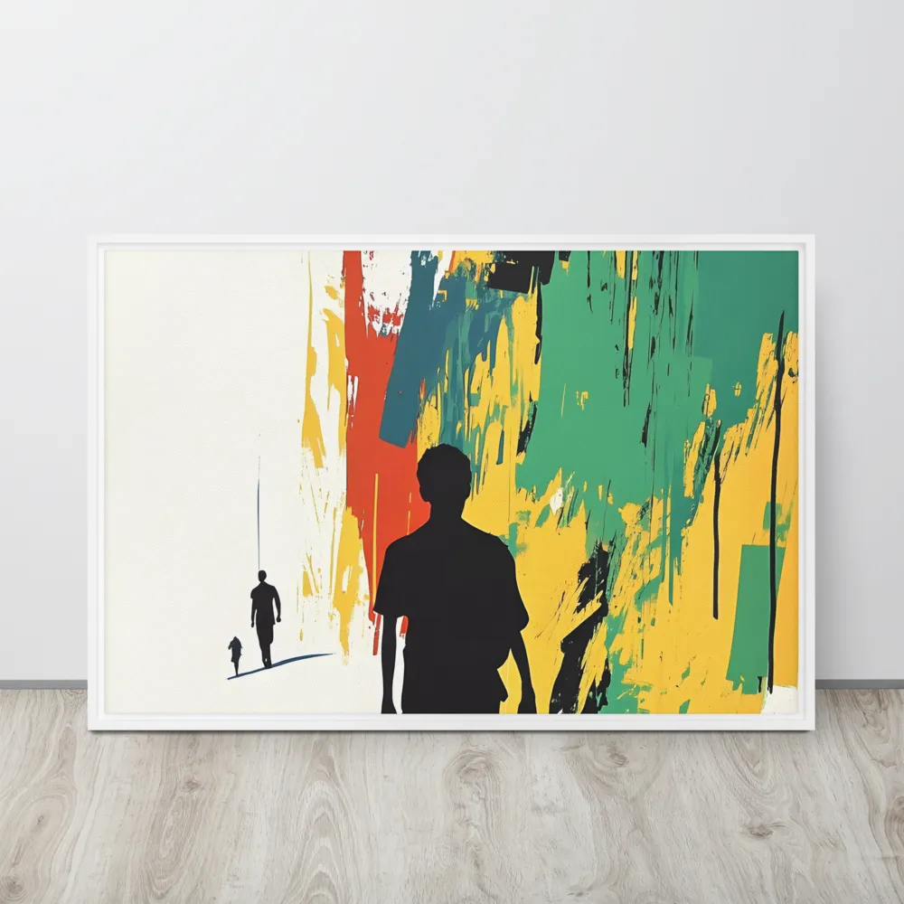 Journey of Silhouettes | Canvas with White Frame | 24″×36″