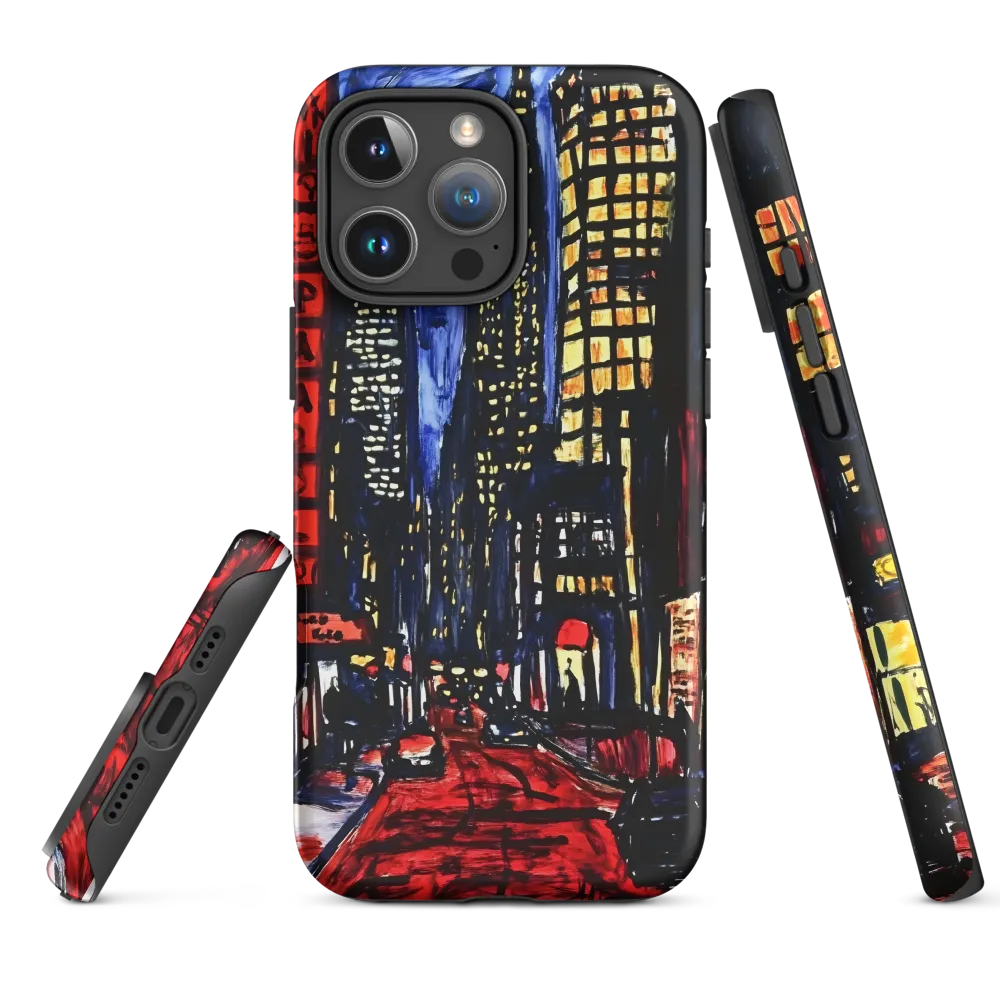 Urban Nightscape: A Journey Through Neon Lights | Phone Case |  16 Pro Max | Tough Case | Matte