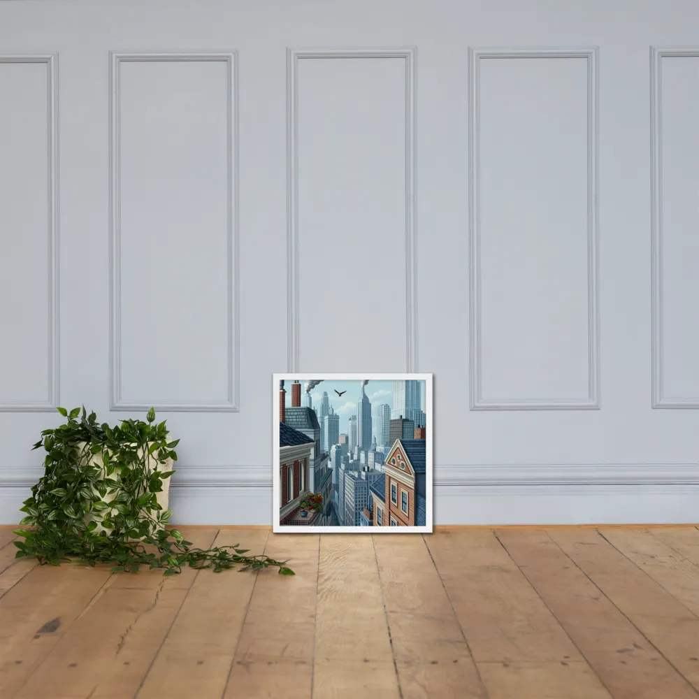 Urban Symphony | Poster with White Frame | 18″×18″