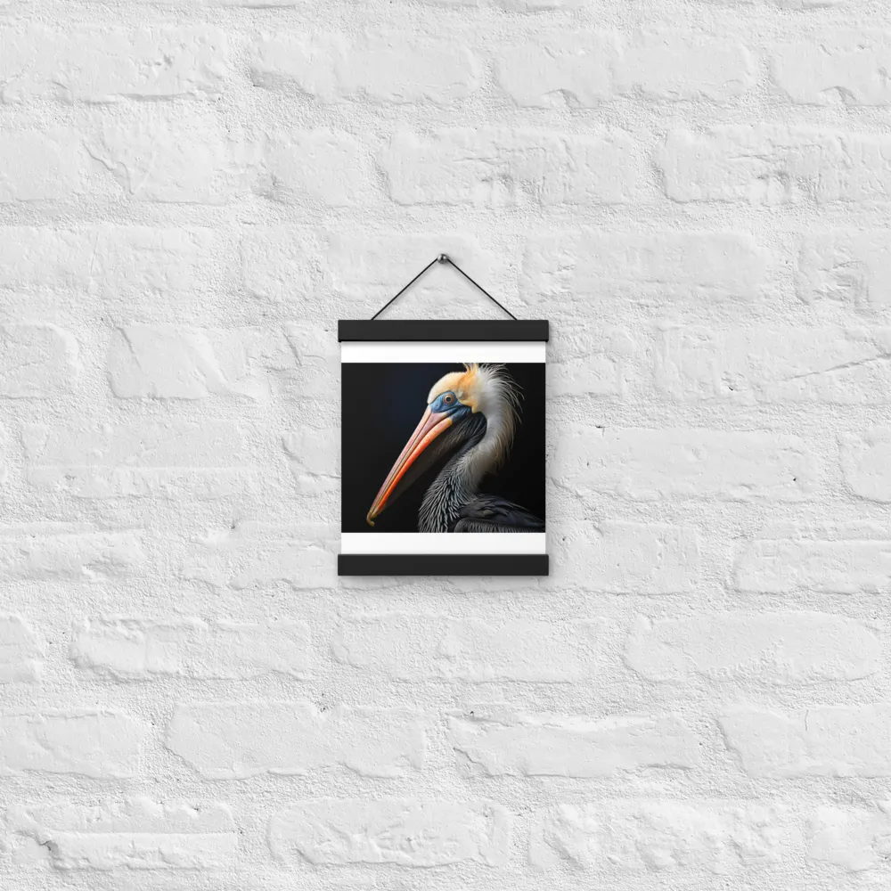 Majestic Portrait of a Pelican | Poster With Black Wood Hanger | 8″×10″