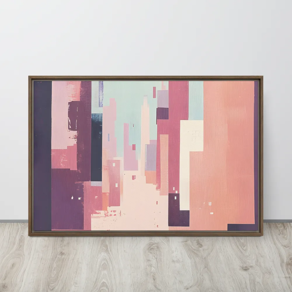 Tranquil Cityscape | Canvas with Brown Frame | 24″×36″