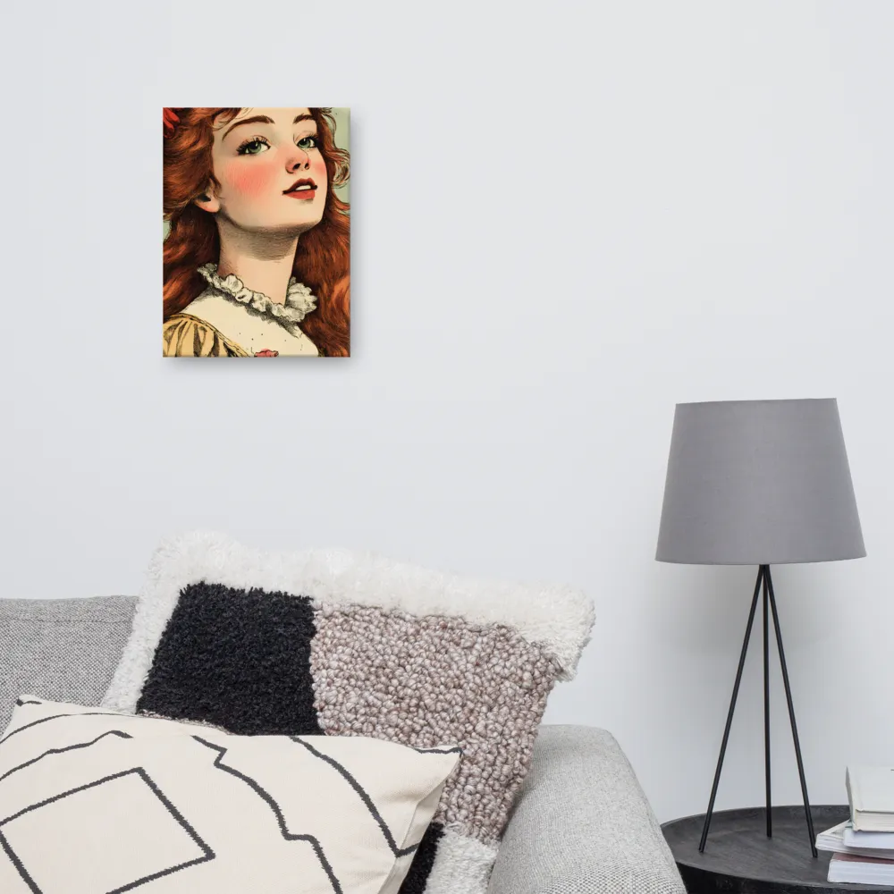Whimsical Portrait of a Flower-Adorned Girl | Canvas | 12″×16″