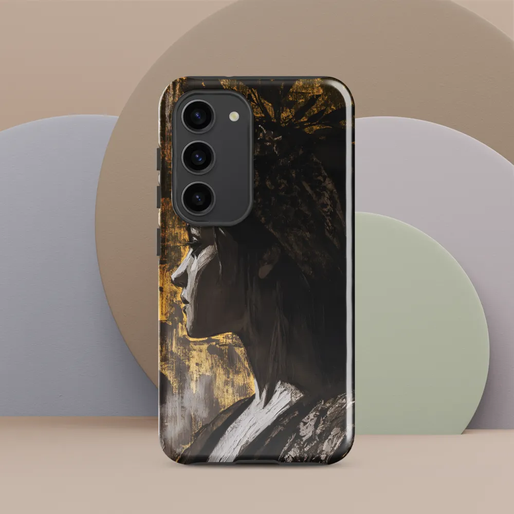 Golden Elegance: A Modern Profile Portrait
