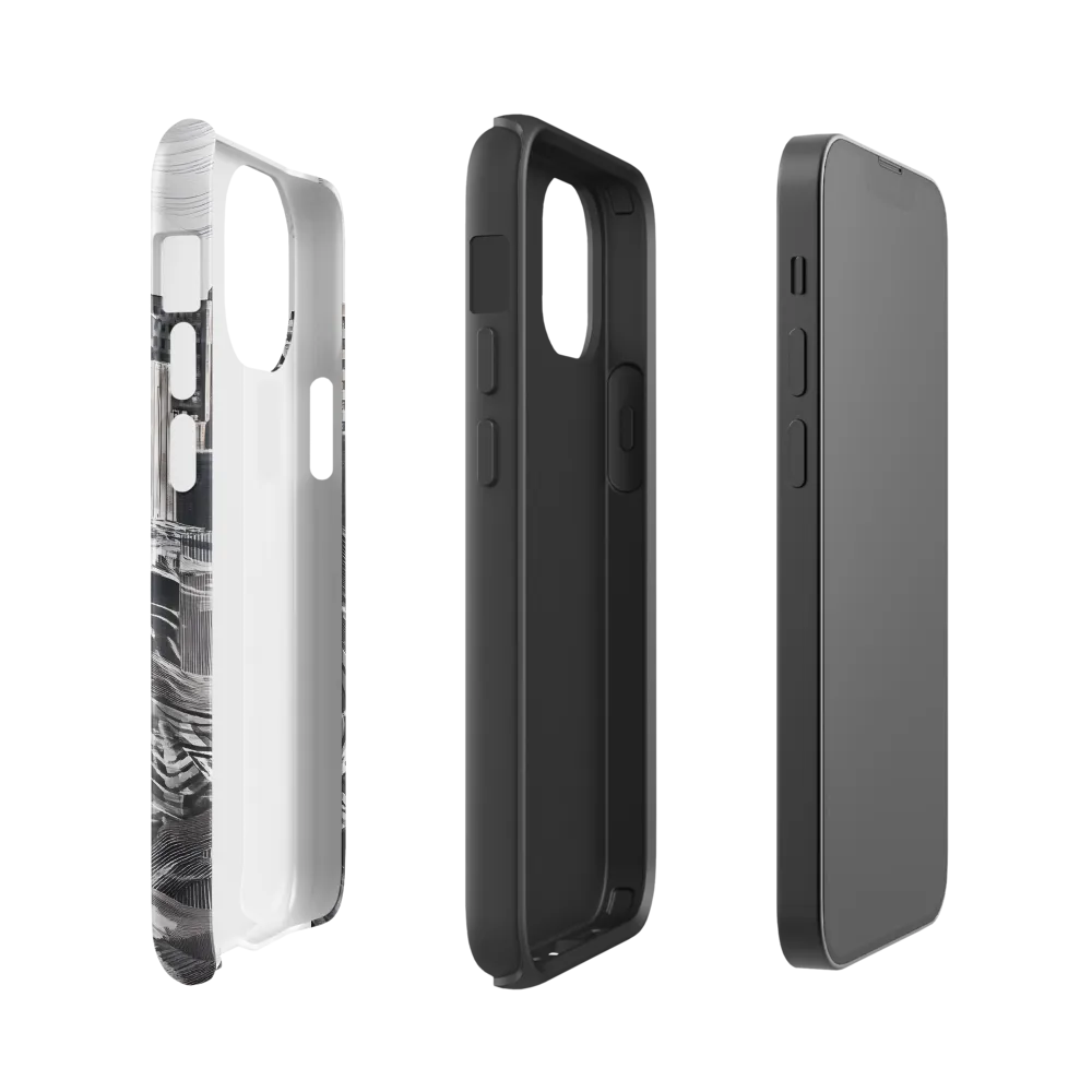 Urban Rhythm in Black and White | Phone Case |  13 mini | Tough Case | Glossy