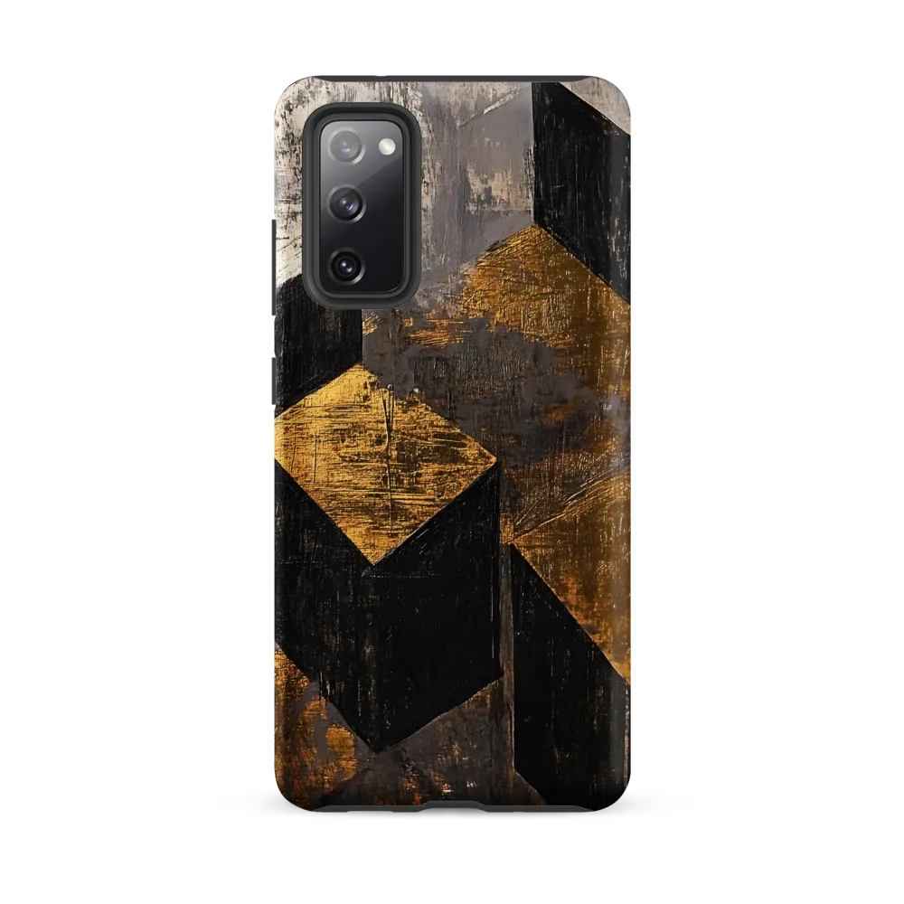 Geometric Harmony in Gold and Black | Phone Case |  S20 FE | Tough Case | Matte