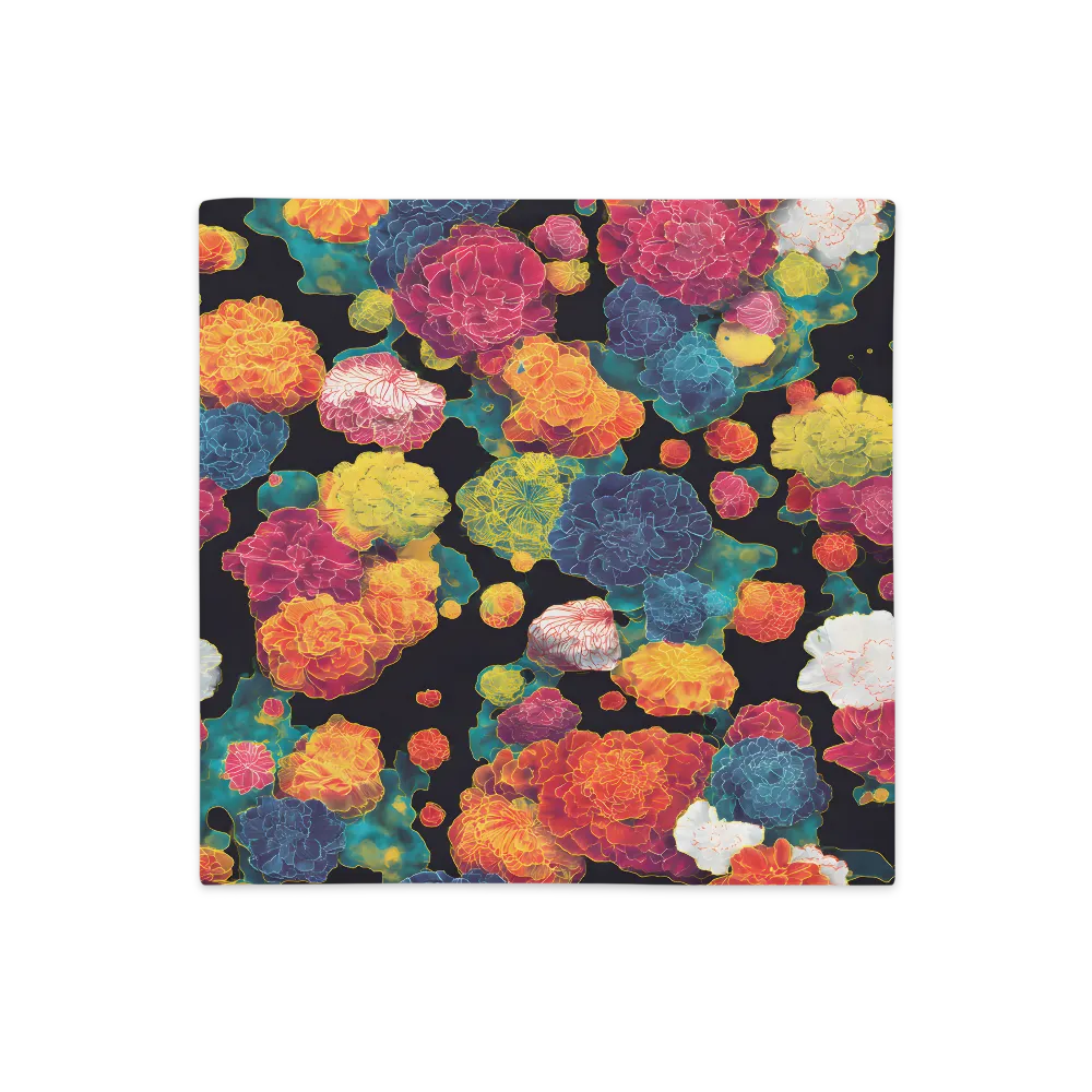 Neon Peony Tapestry | Pillow Case | 18″×18″