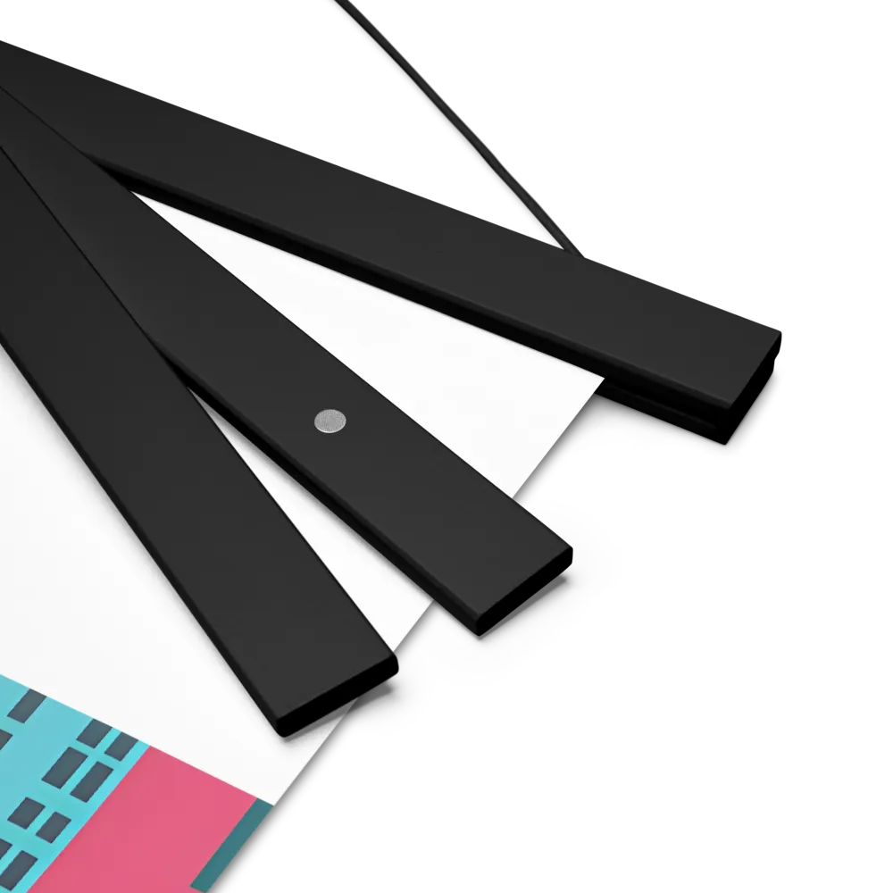 Urban Symphony: A Modern Cityscape | Poster With Black Wood Hanger | 18″×24″