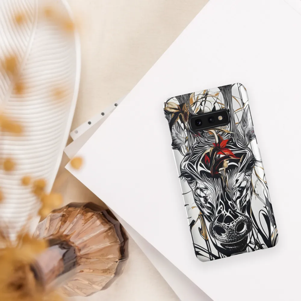 Floral Elegance: The Giraffe's Portrait