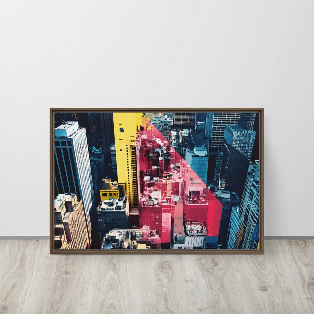 Dynamic Urban Symphony | Canvas with Brown Frame | 20″×30″