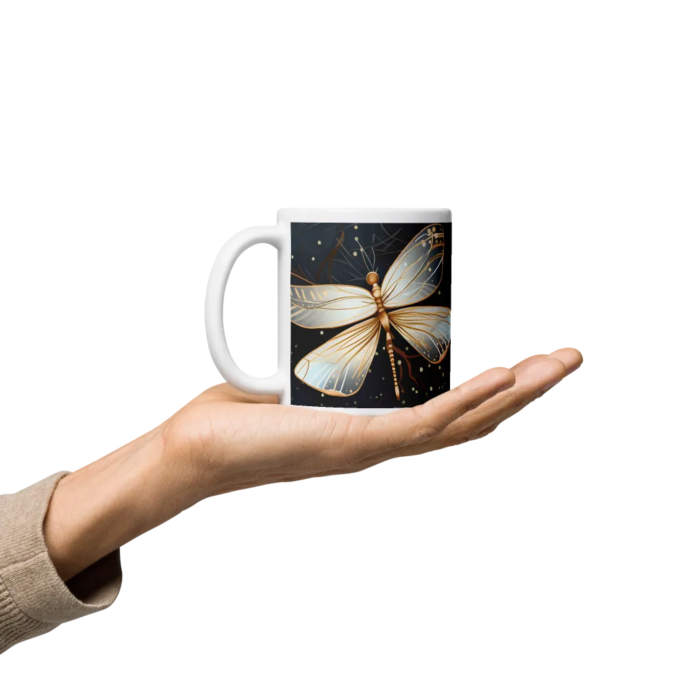 Ethereal Dance: Dragonflies in a Midnight Garden | Mugs | Multiple Sizes & Colors