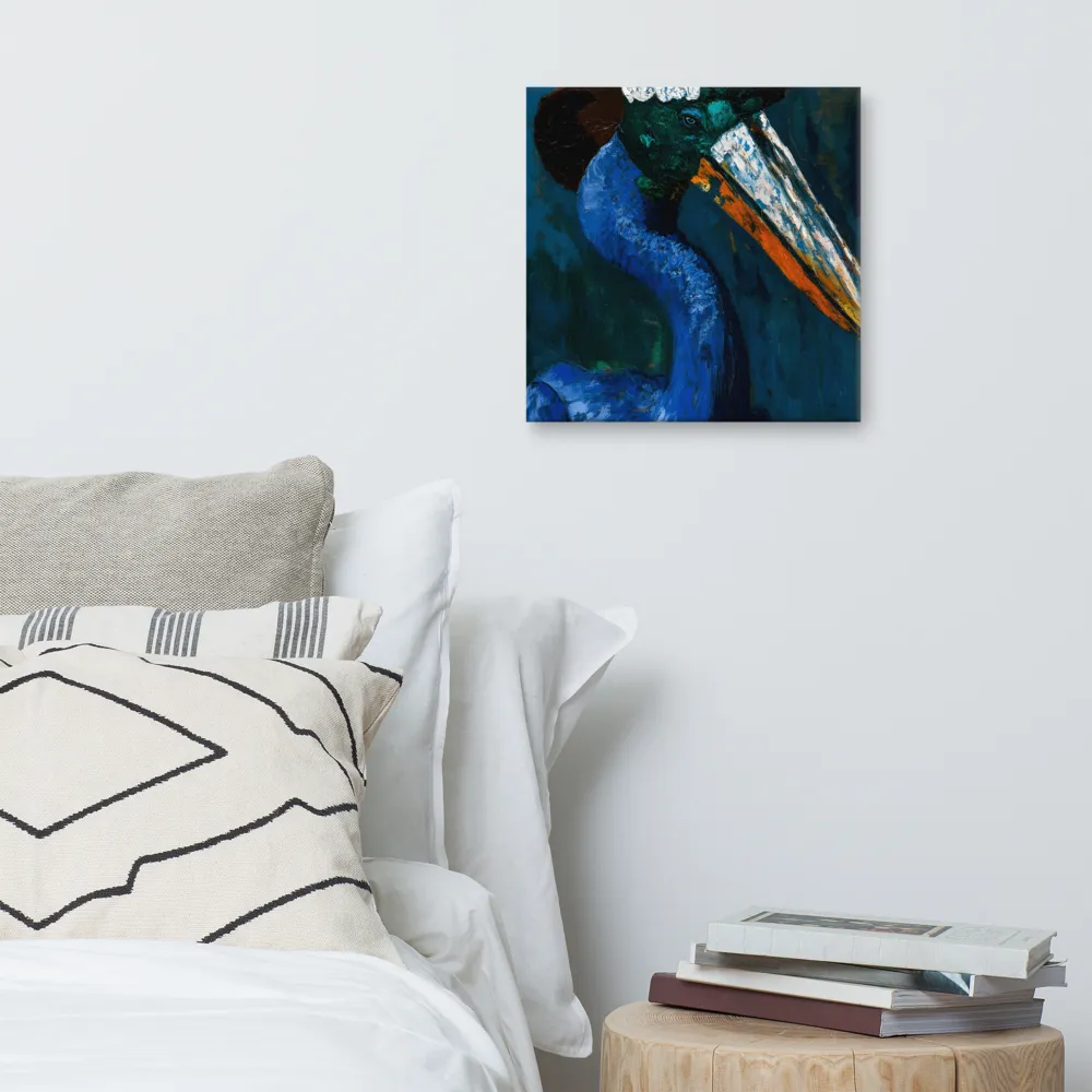 Majestic Absurdity: The Hat-Wearing Bird | Canvas | 16″×16″