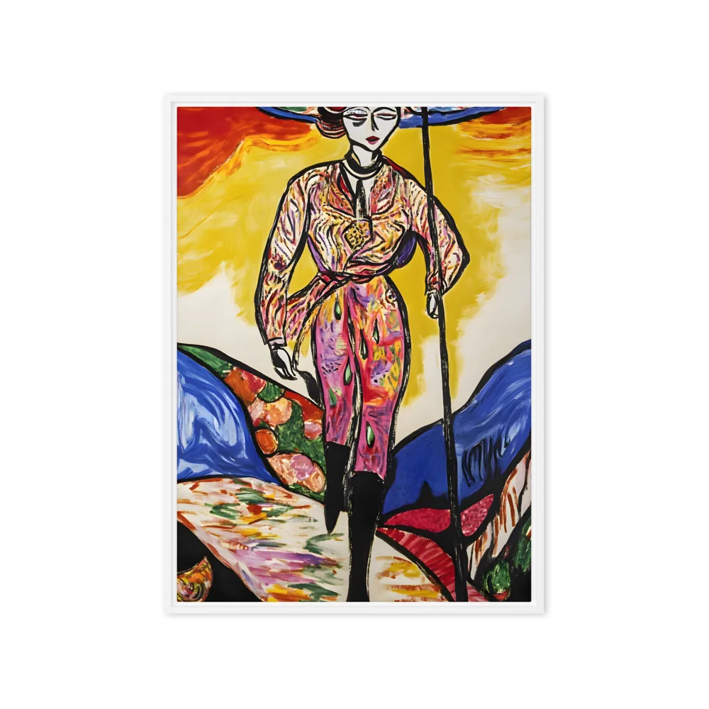 The Vibrant Wanderer 
 Canvas with White Frame