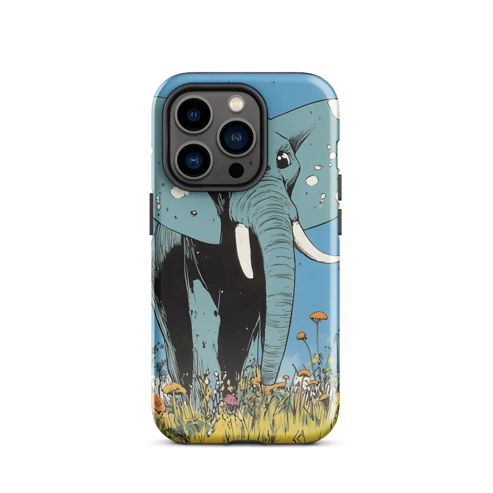 Whimsical Blue Elephant in Bloom