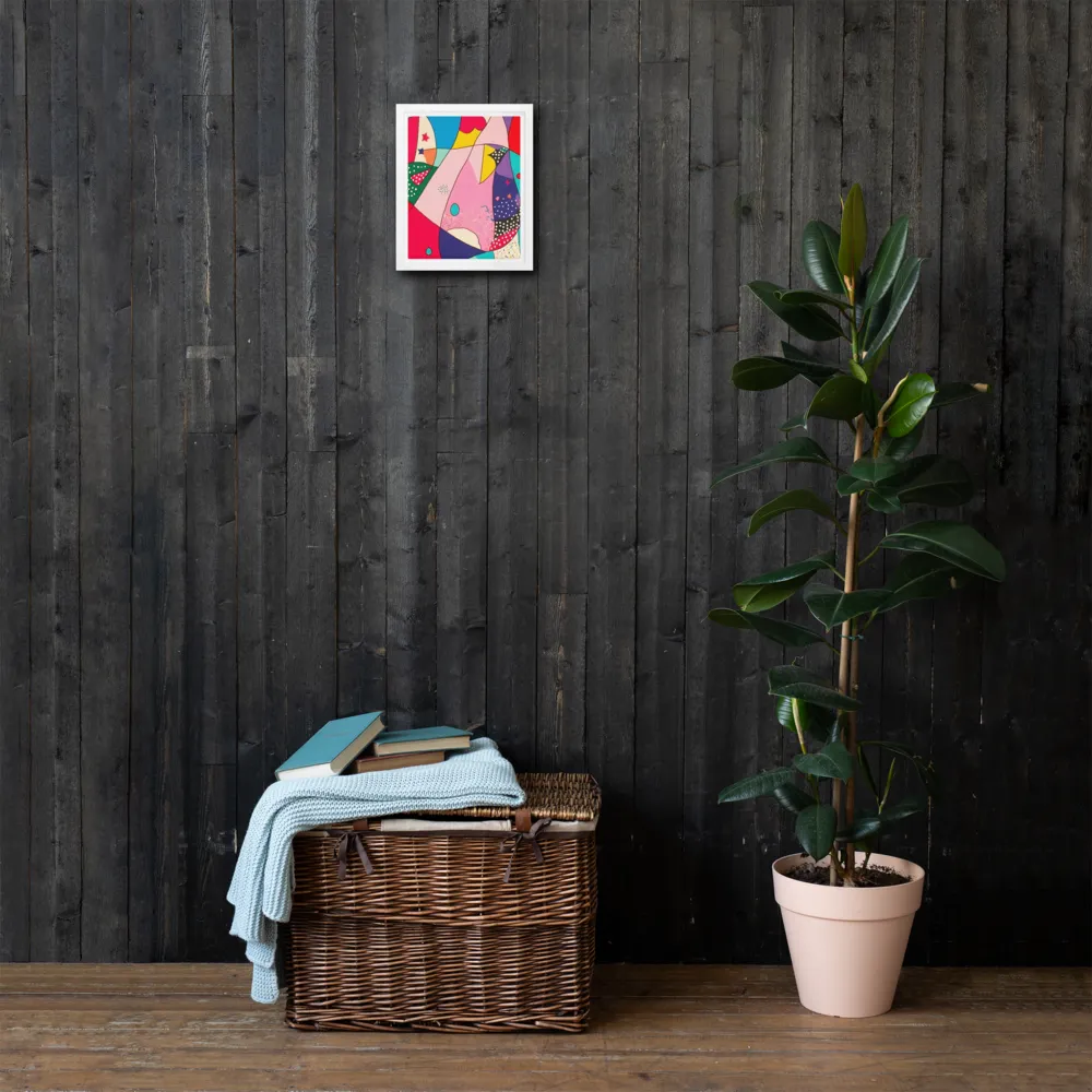 Playful Geometry in Color | Canvas with White Frame | 8″×10″