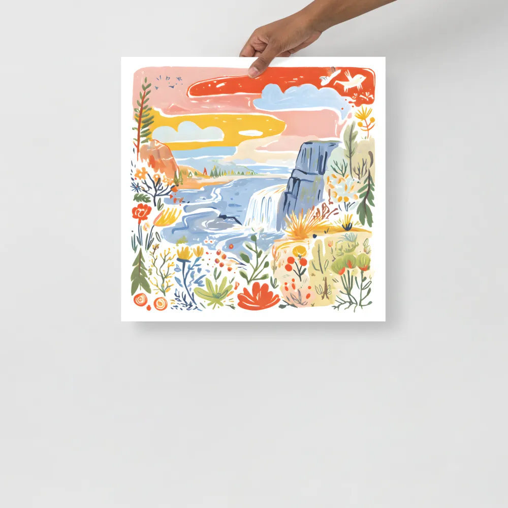 Wildflower Waterfall 
 Poster | 18″x 18″