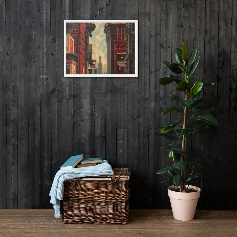 A Glimpse of Tomorrow: Urban Ambition | Canvas with White Frame | 18″×24″