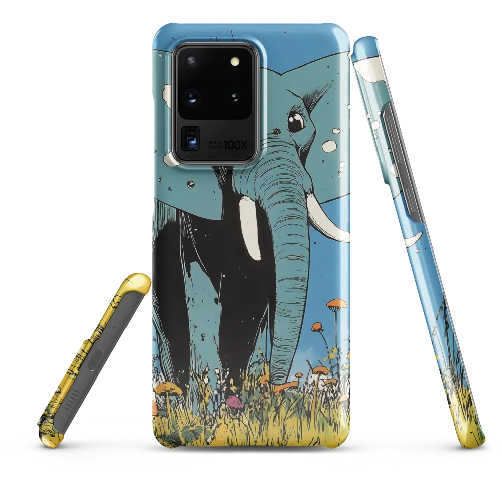 Whimsical Blue Elephant in Bloom