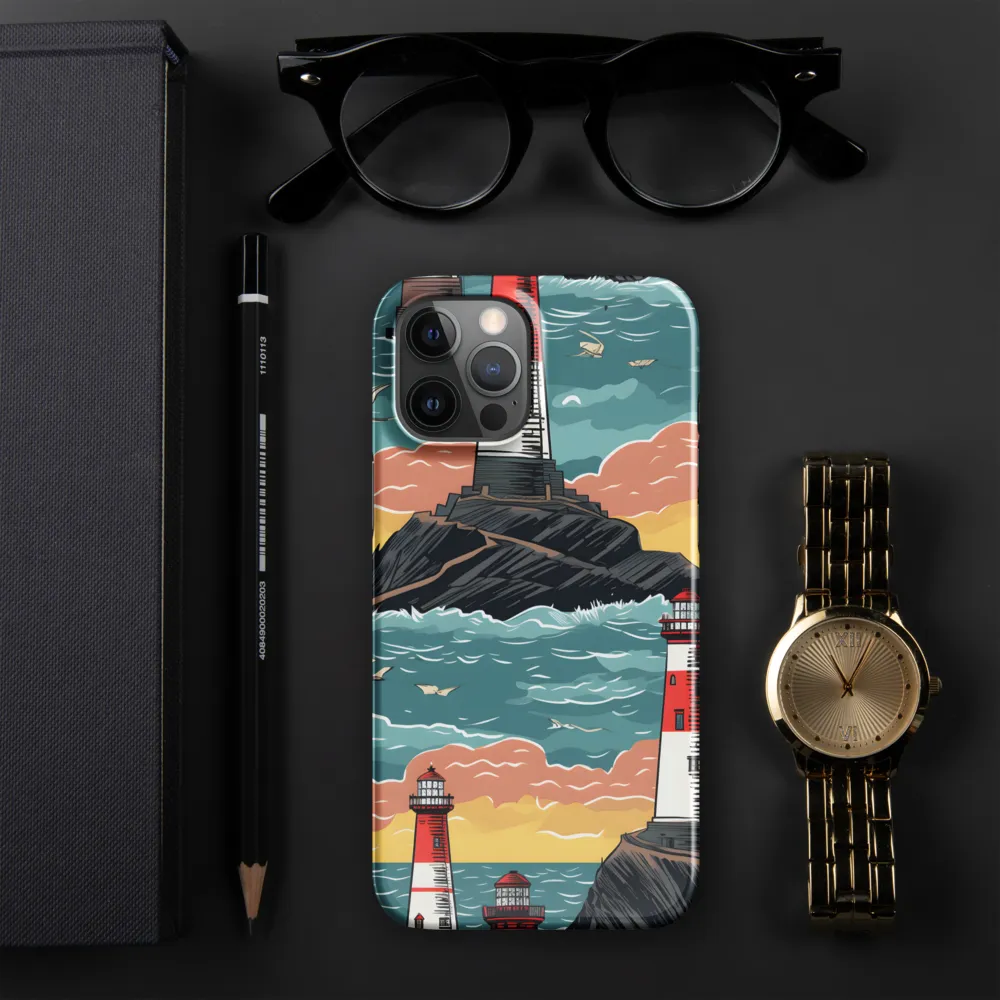 Lighthouses in a Whimsical Ocean | Phone Case |  12 Pro Max | Snap Case | Glossy
