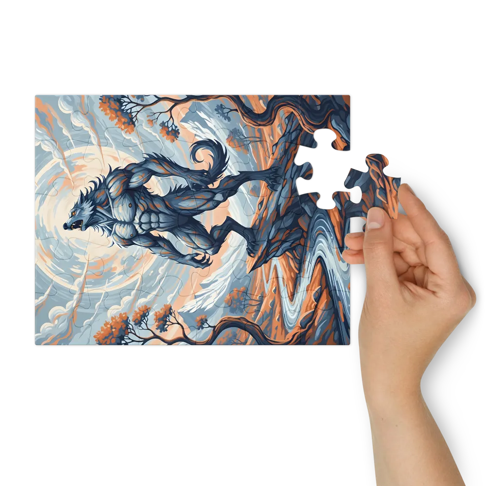 Moonlit Werewolf 
 Jigsaw Puzzle in Tin Box