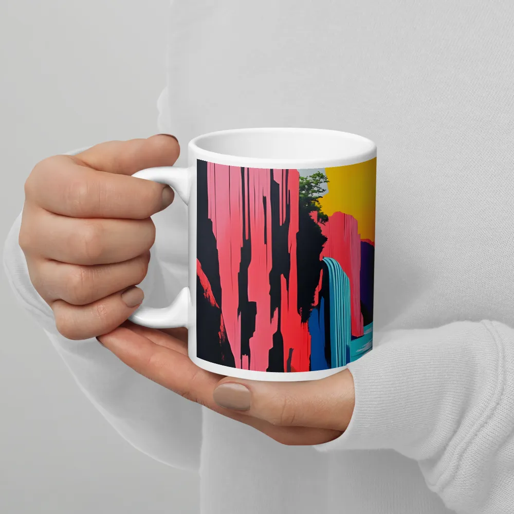 Dreamscape of Pink Cliffs and Turquoise Waters | Mugs | Multiple Sizes & Colors