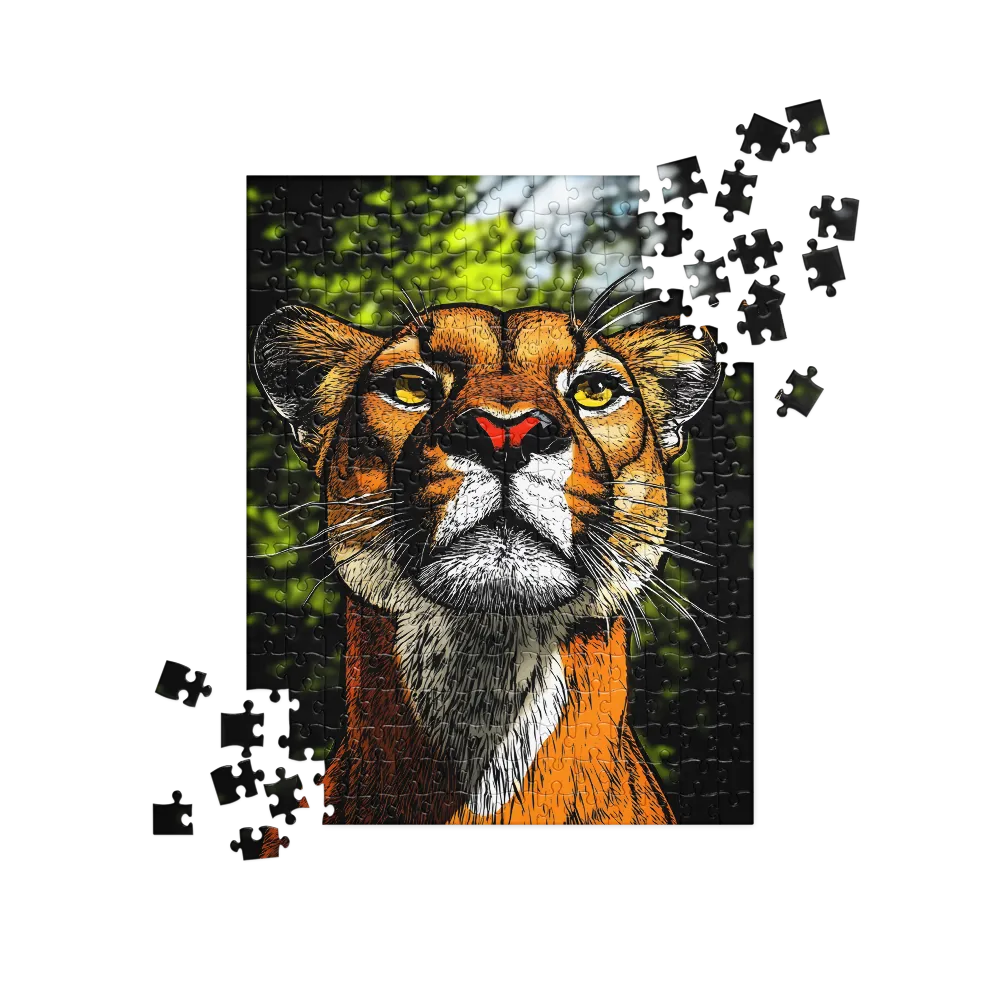 Regal Gaze: The Lioness in Focus | Jigsaw Puzzle | 252/520 pieces