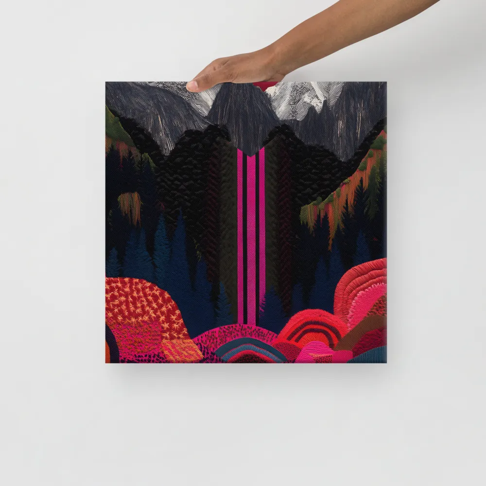 Ethereal Cascade: A Surreal Landscape | Canvas | 16″×16″