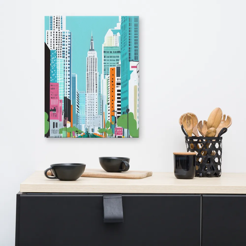Urban Symphony: A Modern Cityscape | Canvas | 16″×20″