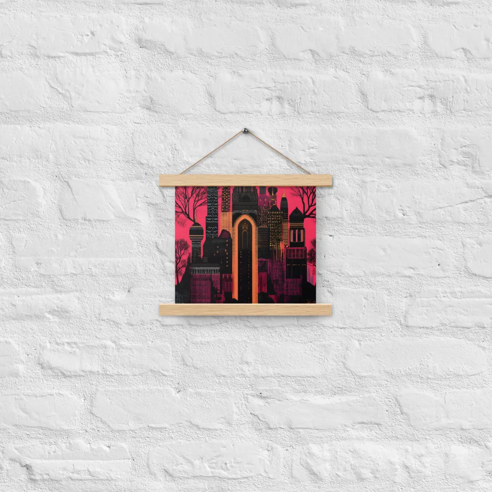 Urban Reverie | Poster With Oak Wood Hanger | 10″×10″