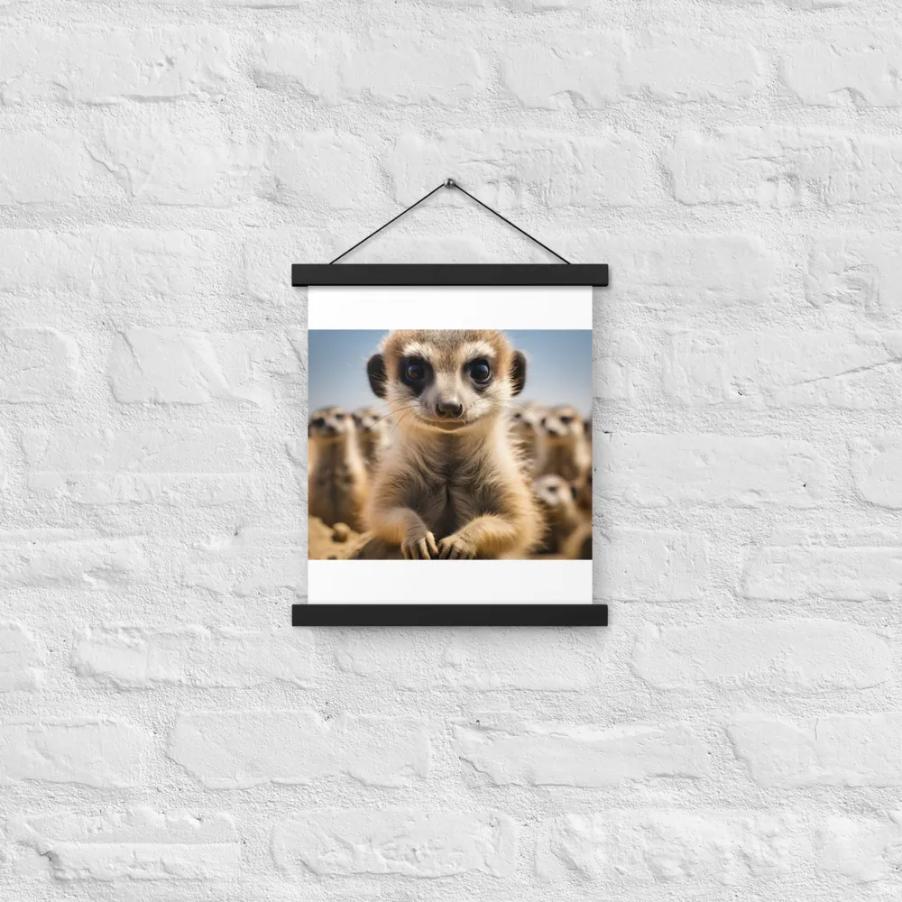 Curious Stance: The Meerkat's Gaze | Poster With Black Wood Hanger | 11″×14″