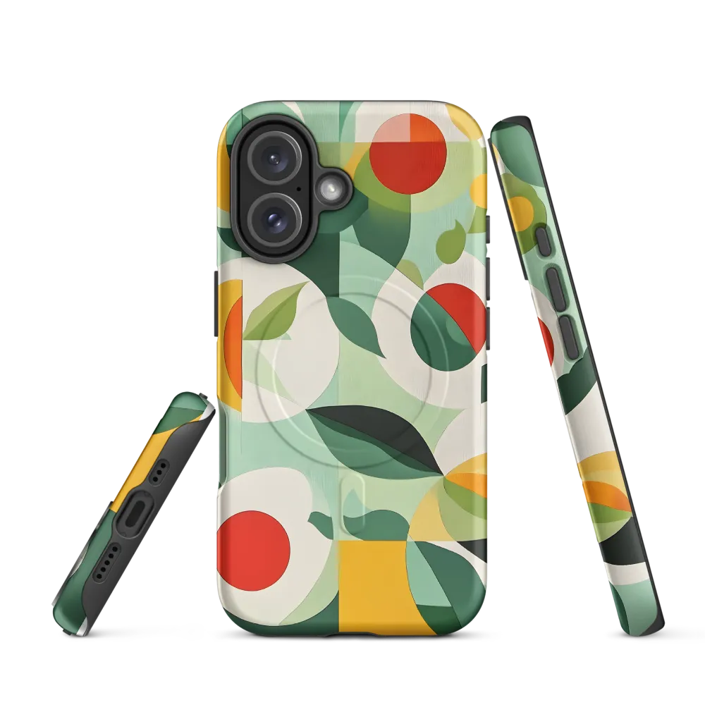 Harmony in Shapes: A Playful Abstract Design | Phone Case |  16 | MagSafe® Tough Case | Matte