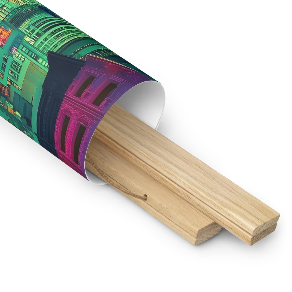Urban Surrealism: Neon Dreams | Poster With Oak Wood Hanger | 18″×18″