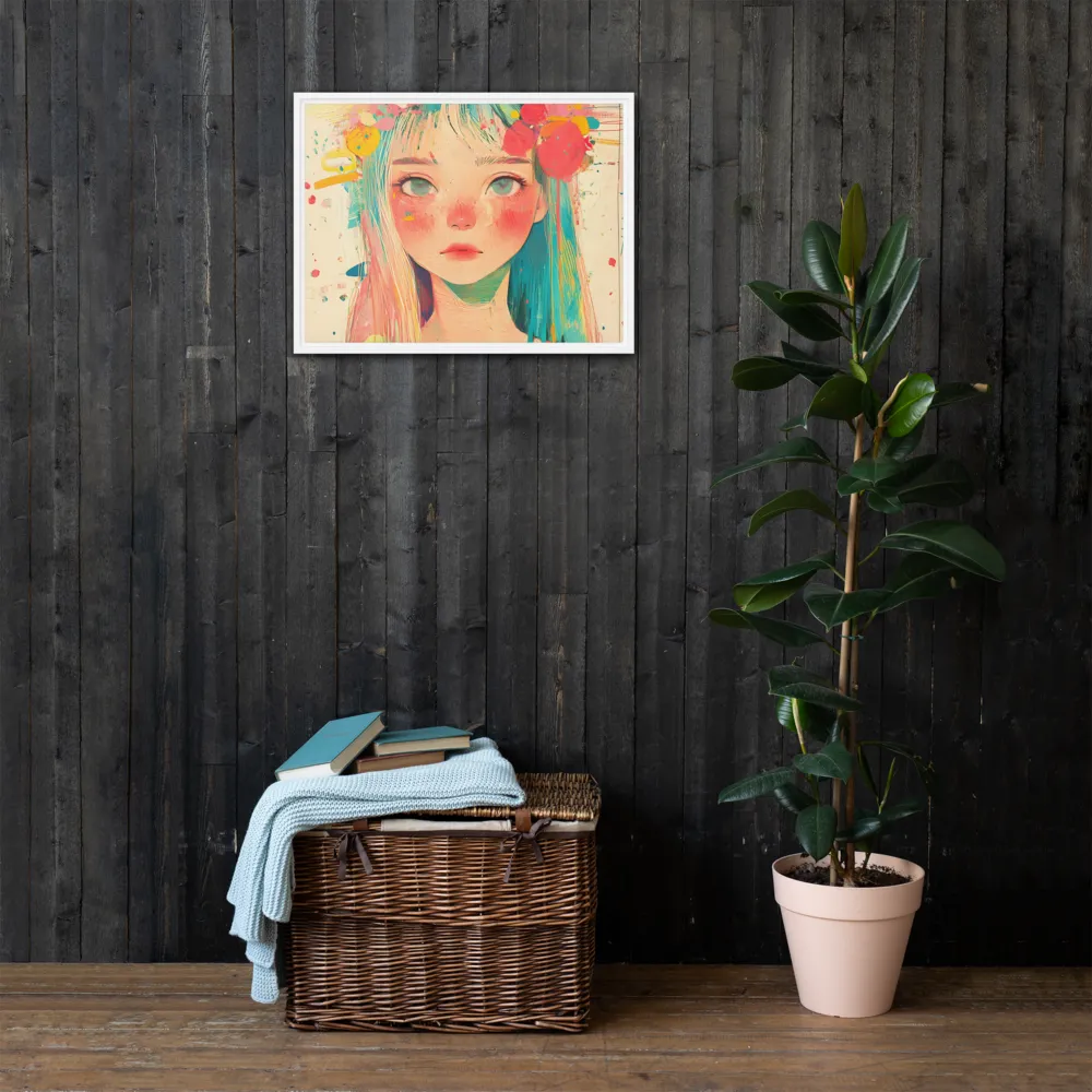 Whimsical Blossom | Canvas with White Frame | 18″×24″